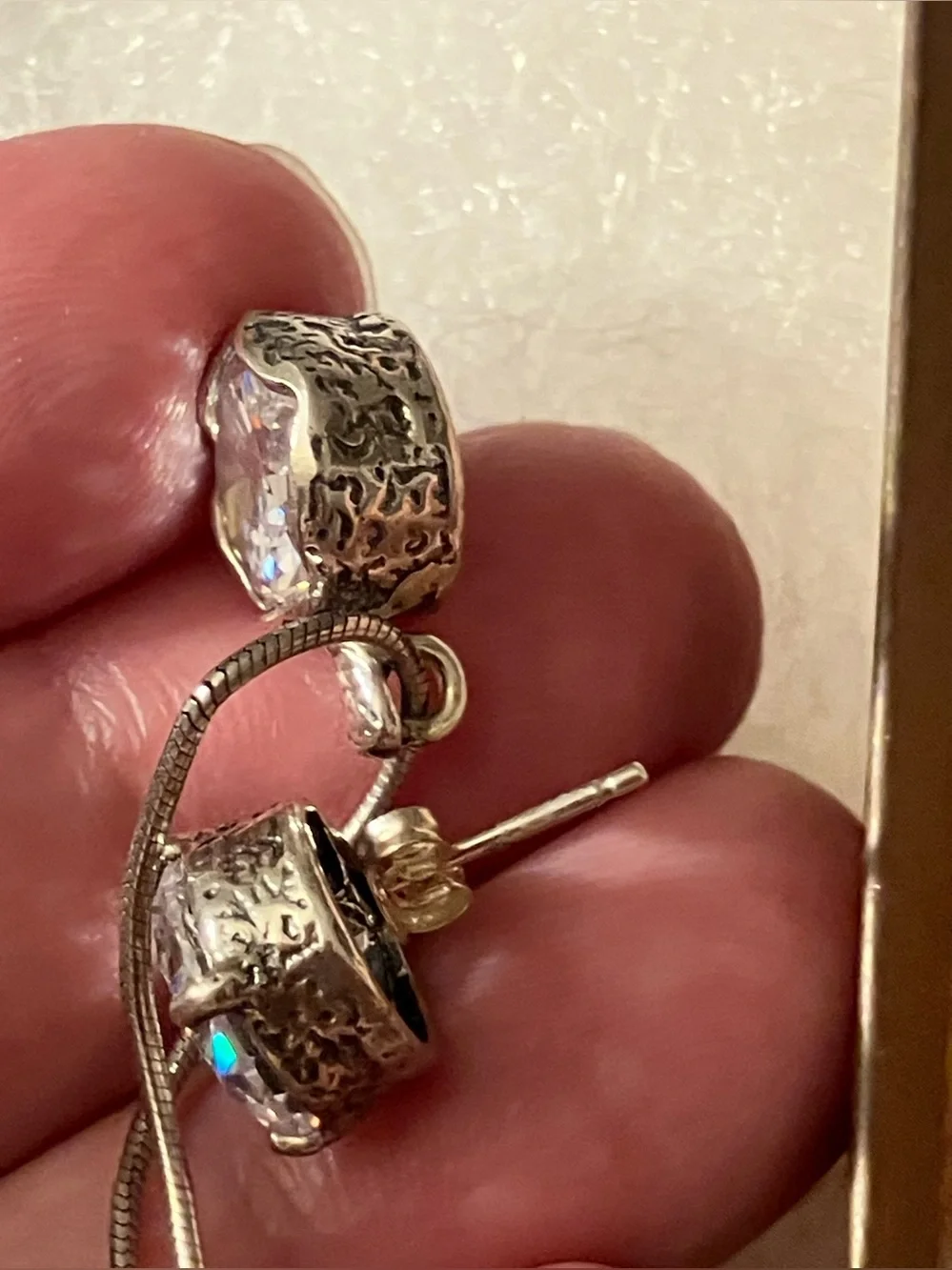 Retired Silpada Crown Jewels  Stud Earrings - Silver - Picture 10 of 12